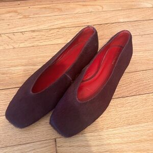 Reformation pony hair flats